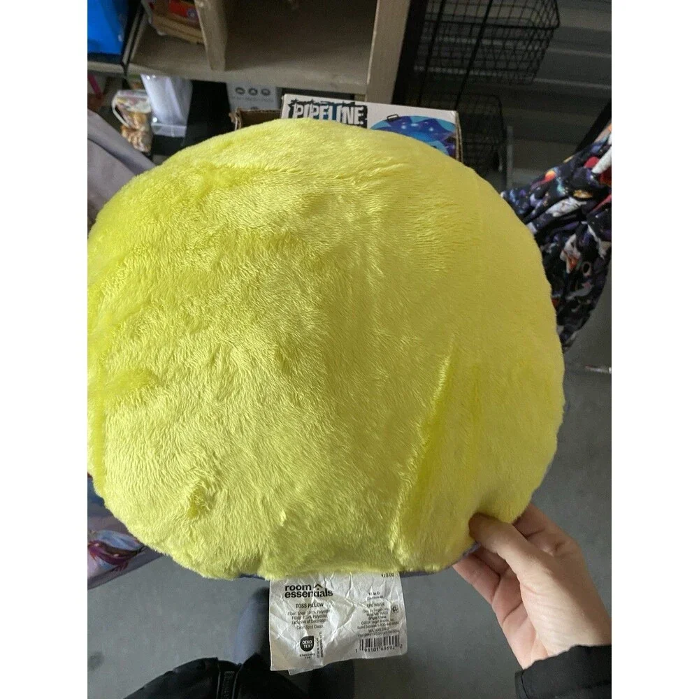 Room Essentials Yellow Winking Face Plush Toss Pillow 15
